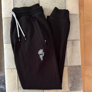 OG FLEECE Black Cotton Joggers with Adjustable Waist
